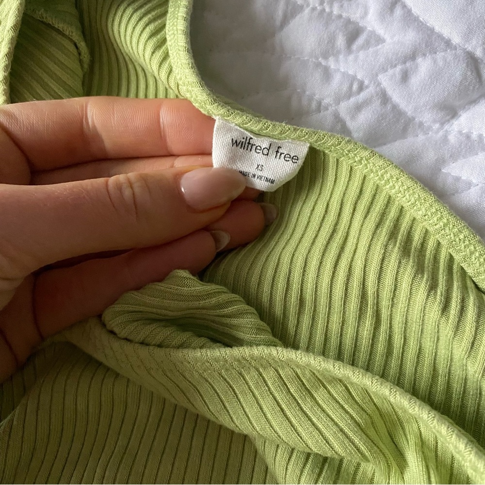 ARITZIA WILFRED One-Shoulder Green Top - Picture 3 of 7